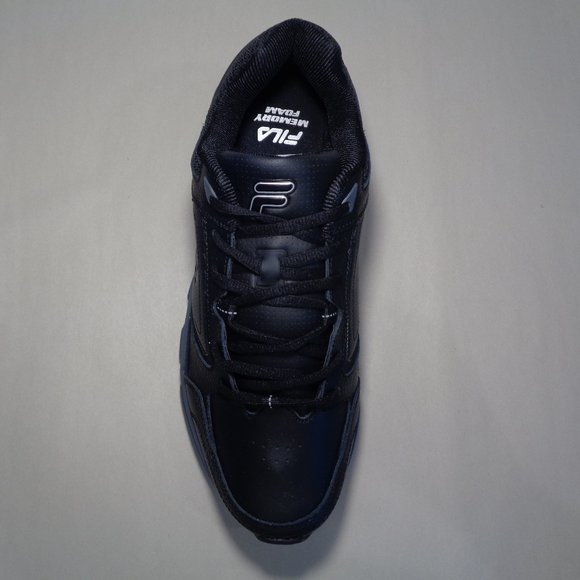 Fila Size 11.5 M MEMORY DECIMUS 7 Black Leather Sneakers New Men's Shoes - Picture 7 of 16